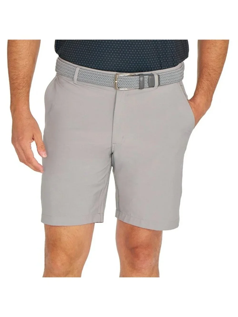 NWT Greg Norman Men's 34 ML75 Stretch Shorts Gray Performance Golf Flex Waist